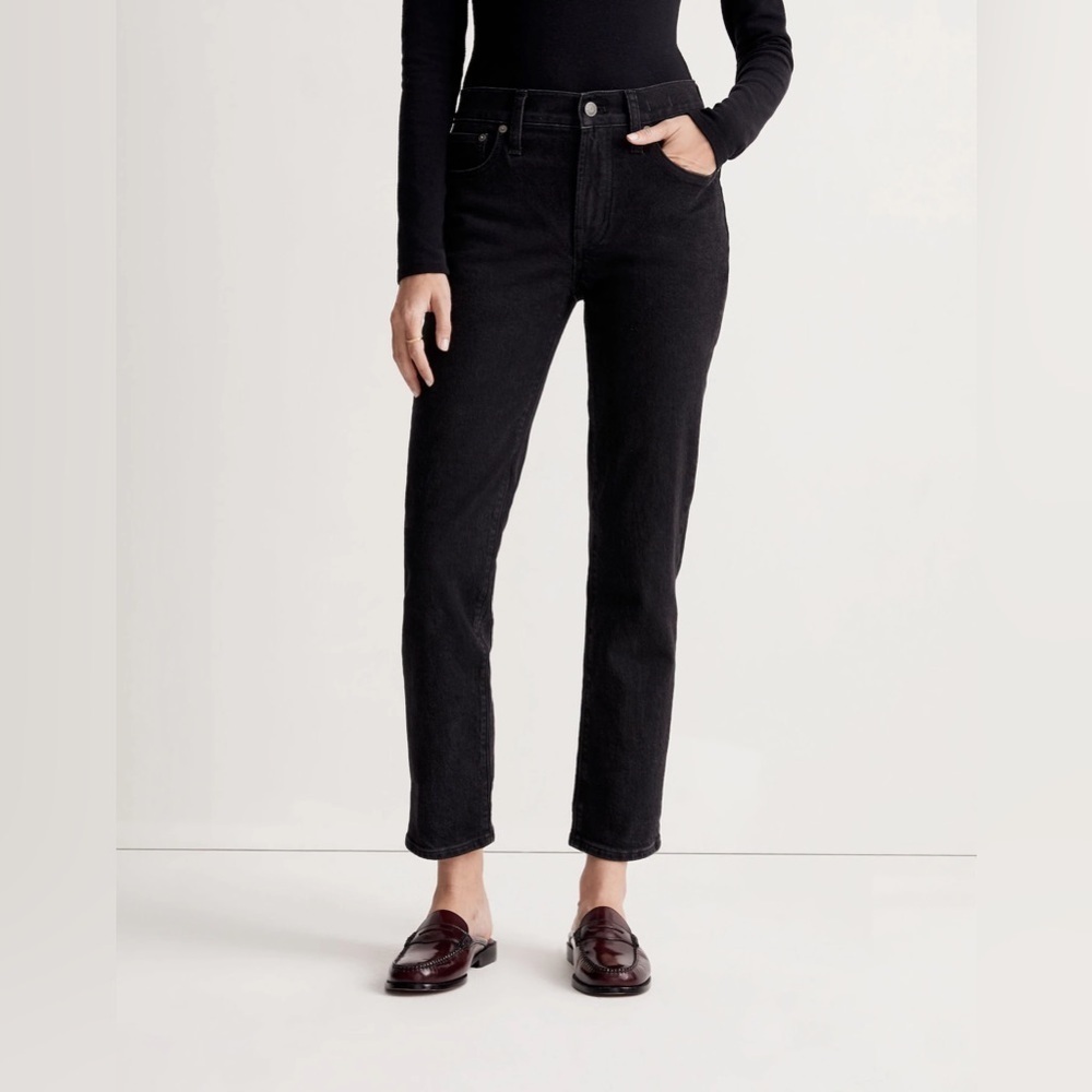 Madewell The Mid-Rise Perfect Vintage Jeans in Clean Black Wash size 24